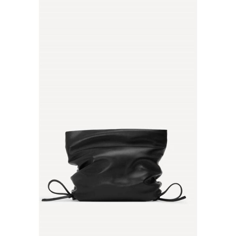 NEW STUDIO AMELIA women's ruched clutch in black